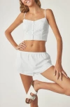 Florence By Mills Eyelet Button-up Camisole In White