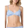 Florence By Mills Eyelet Cotton Bralette In Blue