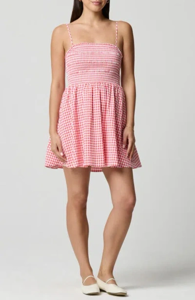 Florence By Mills Fit & Flare Smocked Minidress In Red