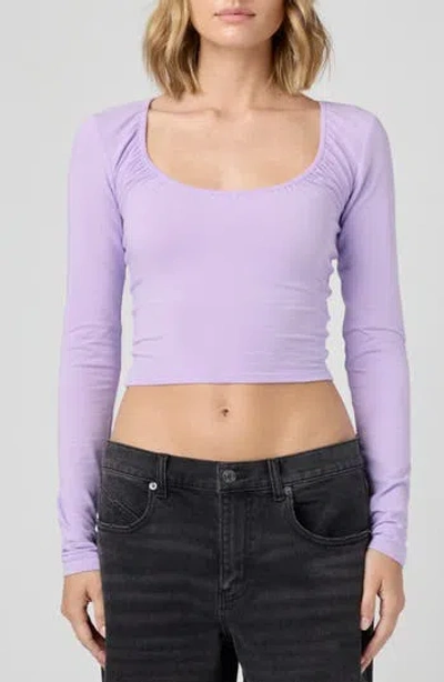 Florence By Mills Fitted Long Sleeve Crop Top In Purple