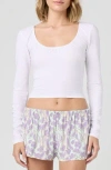 Florence By Mills Fitted Long Sleeve Crop Top In White