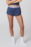 Florence By Mills Foldover Boxer Shorts In Blue