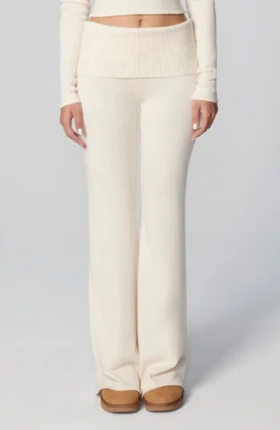 Florence By Mills Foldover Cotton Blend Pants In White