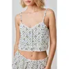 Florence By Mills Front Button Crop Tank