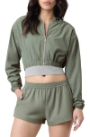 Florence By Mills Front Zip Hooded Crop Track Jacket In Laurel Wreath