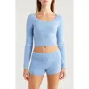 Florence By Mills Fuzzy Crop Sweater In Endless Sky