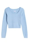 Florence By Mills Fuzzy Crop Sweater In Endless Sky