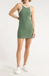 Florence By Mills High Neck Rib Tank Minidress In Green