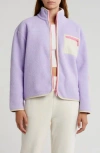 Florence By Mills High Pile Fleece Jacket In Millie Lavender