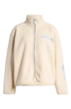 Florence By Mills High Pile Fleece Jacket In Whitecap Grey