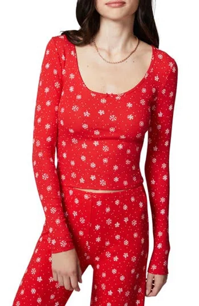 Florence By Mills Holidaze Rib Sleep Top In Scarlet Snow