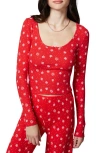 Florence By Mills Holidaze Rib Sleep Top In Scarlet Snow