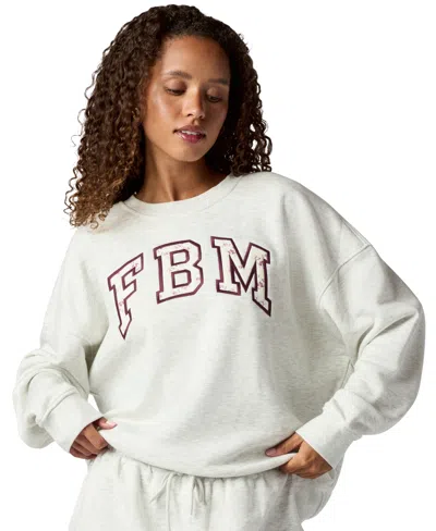 Florence By Mills Juniors' Crewneck Long-sleeve Sweatshirt In Heather Ice