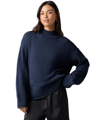 Florence By Mills Juniors' Mock Neck Long-sleeve Sweater In Blue