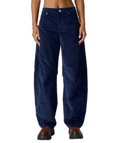 Florence By Mills Juniors' Stretch Cord Barrel Leg Jeans In Blue