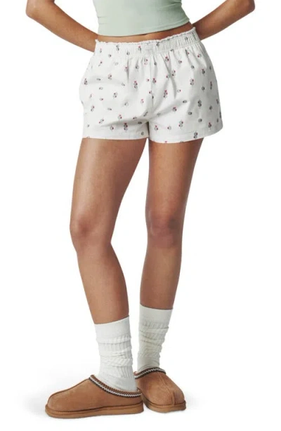 Florence By Mills Lace Trim Boxer Shorts In White