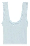 Florence By Mills Lace Trim Crop Tank In Blue