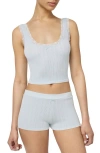 Florence By Mills Lace Trim Crop Tank In Delicate Blue