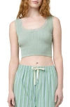 Florence By Mills Lace Trim Crop Tank In Iceberg Green