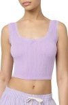 Florence By Mills Lace Trim Crop Tank In Millie Lavender