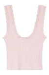 Florence By Mills Lace Trim Crop Tank In Pink
