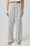 Florence By Mills Lace Trim Wide Leg Cotton Pants