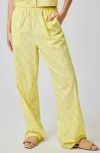 Florence By Mills Lace Trim Wide Leg Cotton Pants In Yellow