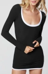 Florence By Mills Long Sleeve Rib T-shirt Dress In Black
