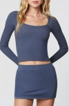Florence By Mills Long Sleeve Rib T-shirt Dress In Blue