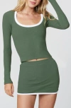 Florence By Mills Long Sleeve Rib T-shirt Dress In Green