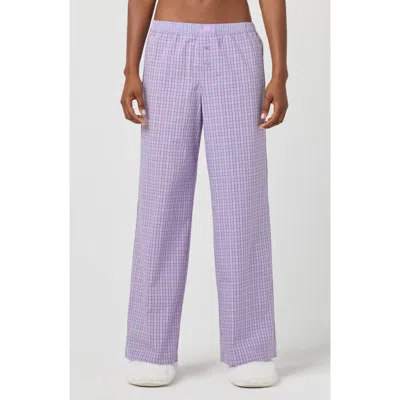 Florence By Mills Micro Plaid Wide Leg Pants In Purple