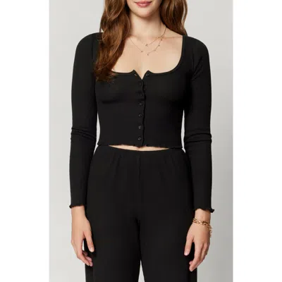 Florence By Mills Micro Thermal Baby Snap Cardigan In Black