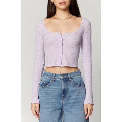 Florence By Mills Micro Thermal Baby Snap Cardigan In Purple