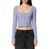 Florence By Mills Micro Thermal Baby Snap Cardigan In Smokey Purple