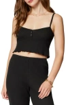 Florence By Mills Lettuce Edge Cotton Blend Crop Camisole In Black