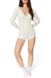 Florence By Mills Micro Thermal Long Sleeve Romper In Jet Stream