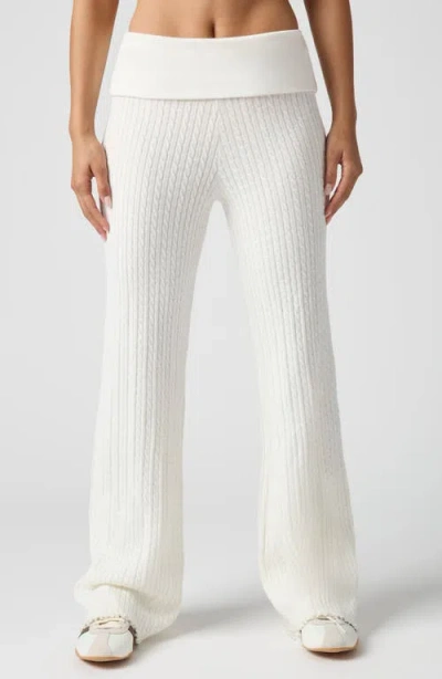 Florence By Mills Mini Cable Stitch Foldover Sweater Pants In Multi