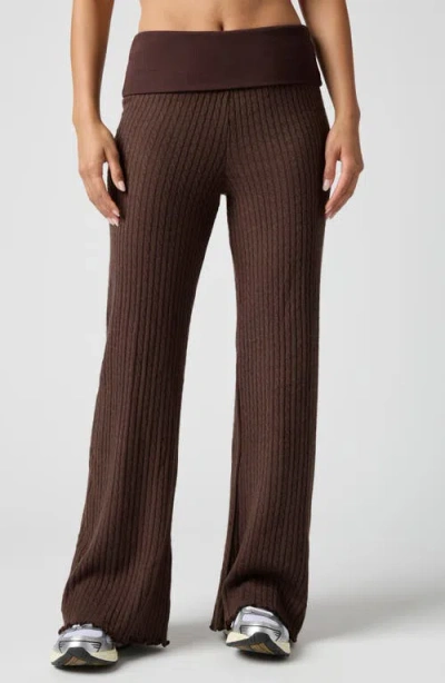 Florence By Mills Mini Cable Stitch Foldover Sweater Pants In Multi