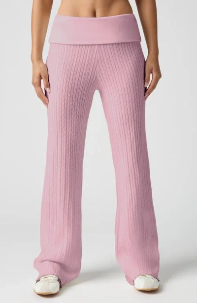 Florence By Mills Mini Cable Stitch Foldover Sweater Pants In Multi