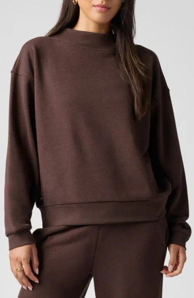 Florence By Mills Mock Neck Sweatshirt In Brown