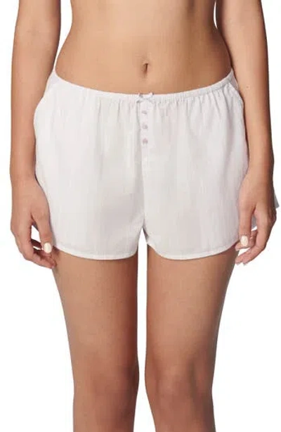 Florence By Mills Stripe Stretch Cotton Sleep Shorts In Soft Millie Lavender Stripe