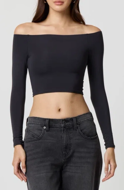Florence By Mills Off The Shoulder Crop Top In Black