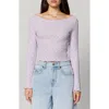 Florence By Mills Off The Shoulder Long Sleeve Crop Top In Purple