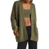 Florence By Mills Open Front Cardigan In Dusty Olive
