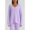 Florence By Mills Open Stitch V-neck Pullover In Purple