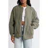 Florence By Mills Oversize Bomber Jacket In Dusty Olive