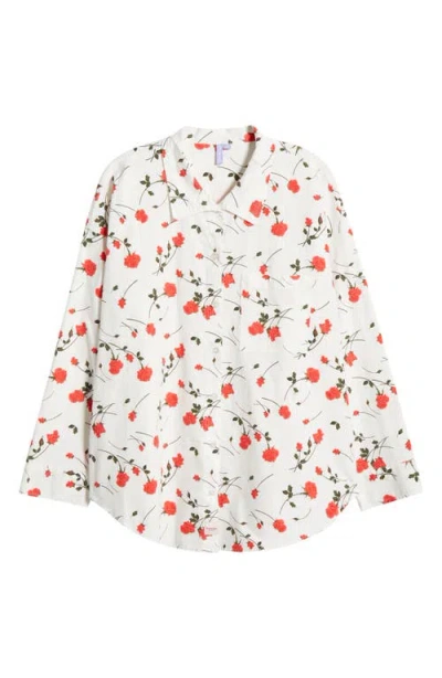 Florence By Mills Oversize Pj Top In Rose Print Jet