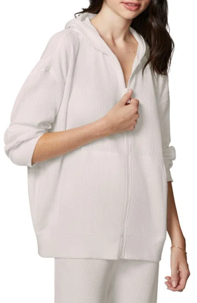Florence By Mills Oversize Thermal Zip Hoodie In Jet Stream