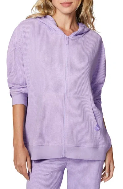 Florence By Mills Oversize Thermal Zip Hoodie In Millie Lavender