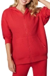 Florence By Mills Oversize Thermal Zip Hoodie In Scarlet